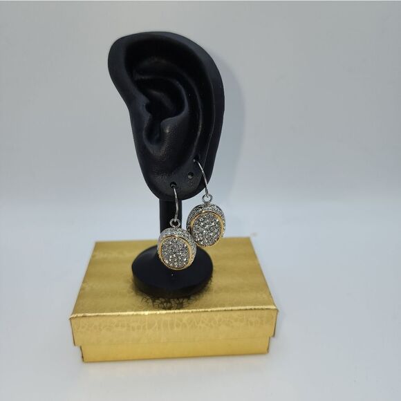 Emma Skye Designs Light Skye 2-Tone Crystal Drop Earrings NWOT - Picture 3 of 3